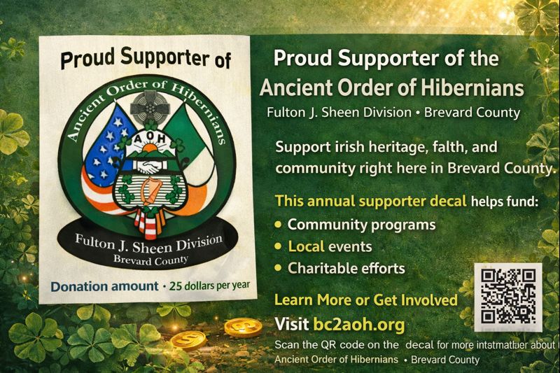 AOH Brevard Annual Supporter Annual Decal