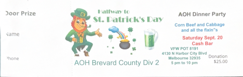 Halfway to St. Patrick's Day Ticket
